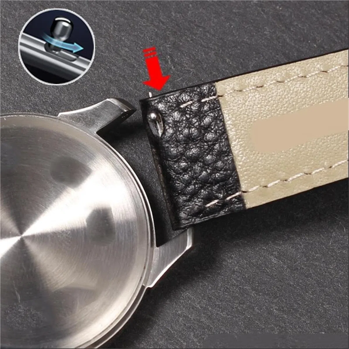 Correa de cuero clásica negra Accesorios de banda de repuesto de ocio unisex