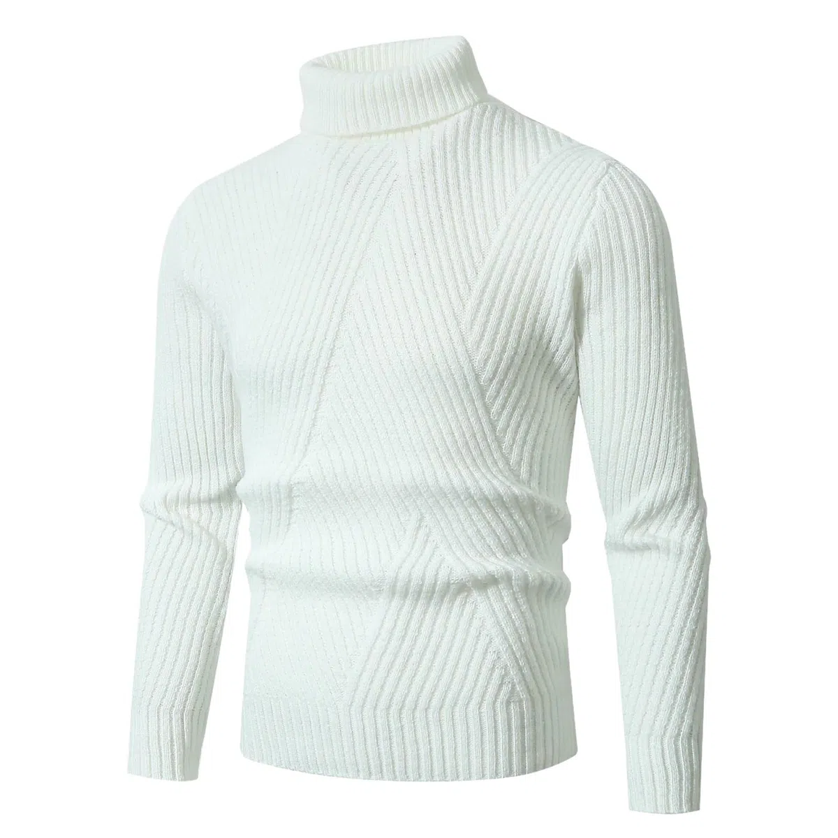 Suéter de cuello alto para hombre, de sarga cálida y gruesa, para otoño e invierno