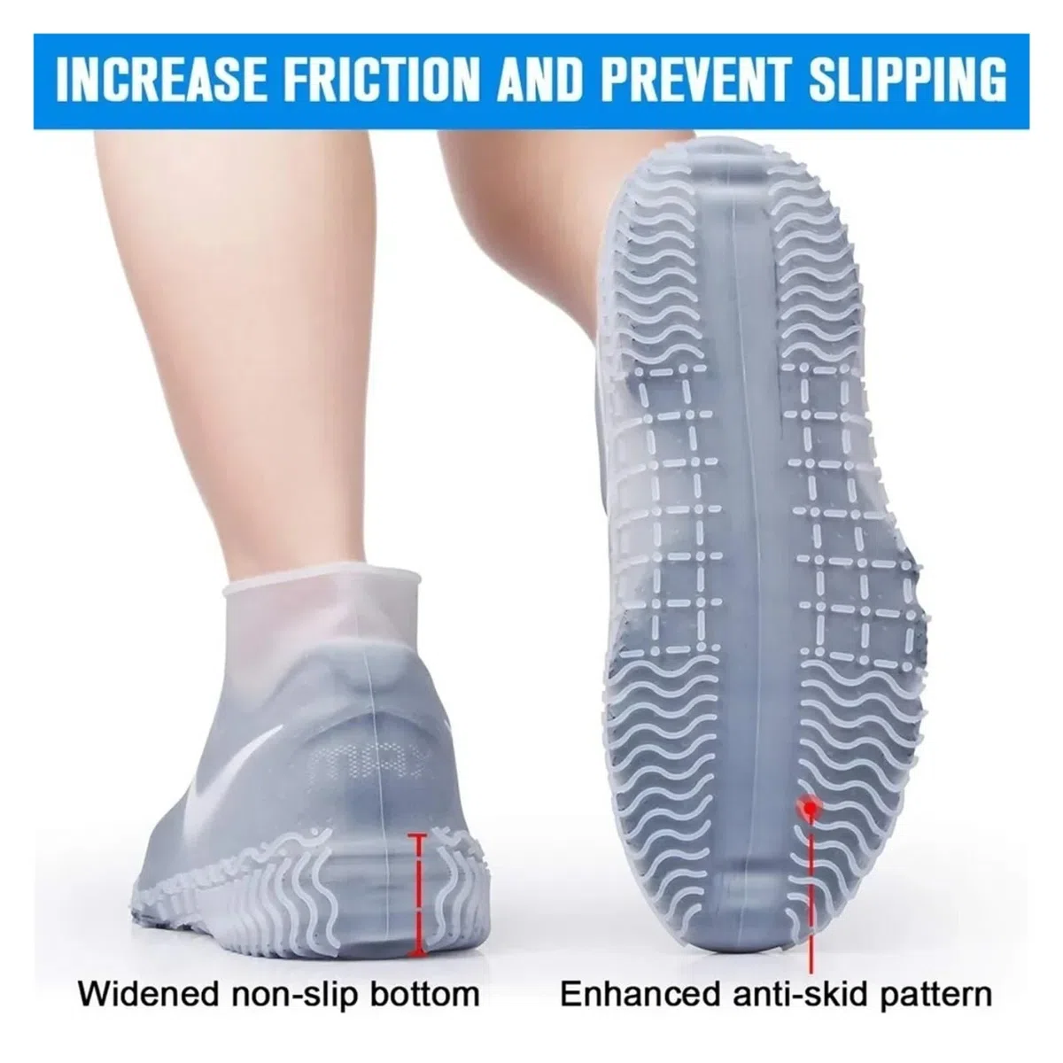 Cubrezapatos impermeables de silicona | Lluvia de ciclismo al aire libre de varios tamaños multicolor: cubierta antideslizante reutilizable impermeable