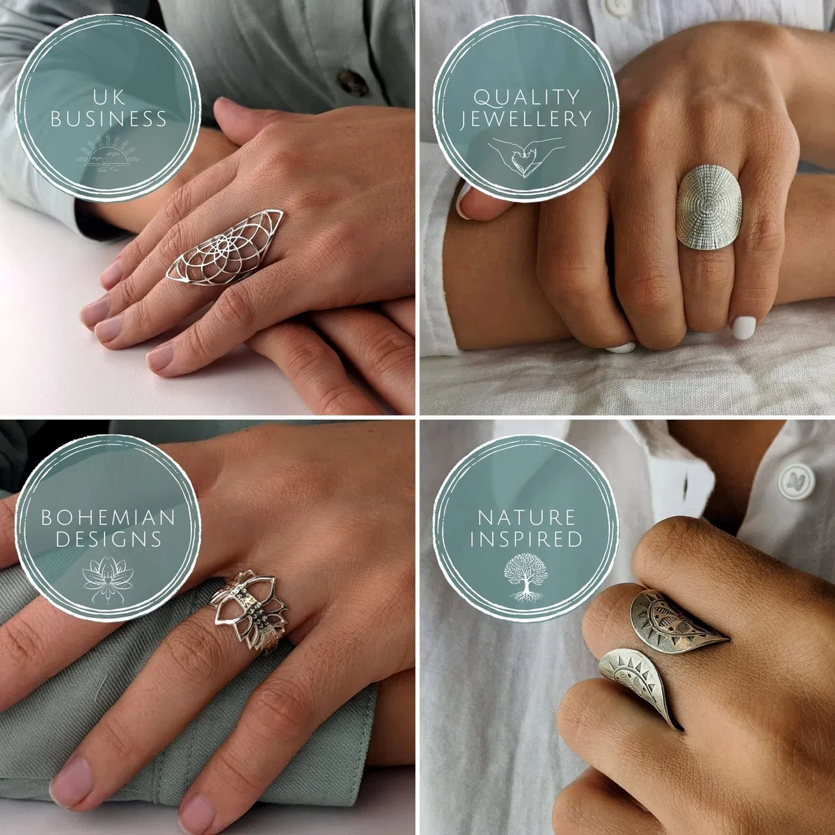 81stgeneration Anillo Sri Yantra Plata de Ley Disco Grande Mujer | Símbolo Geometría Sagrada Estilo Filigrana | Anillo Armadura Calado Gran Tamaño | Joyería Declaración Yoga Espiritual |