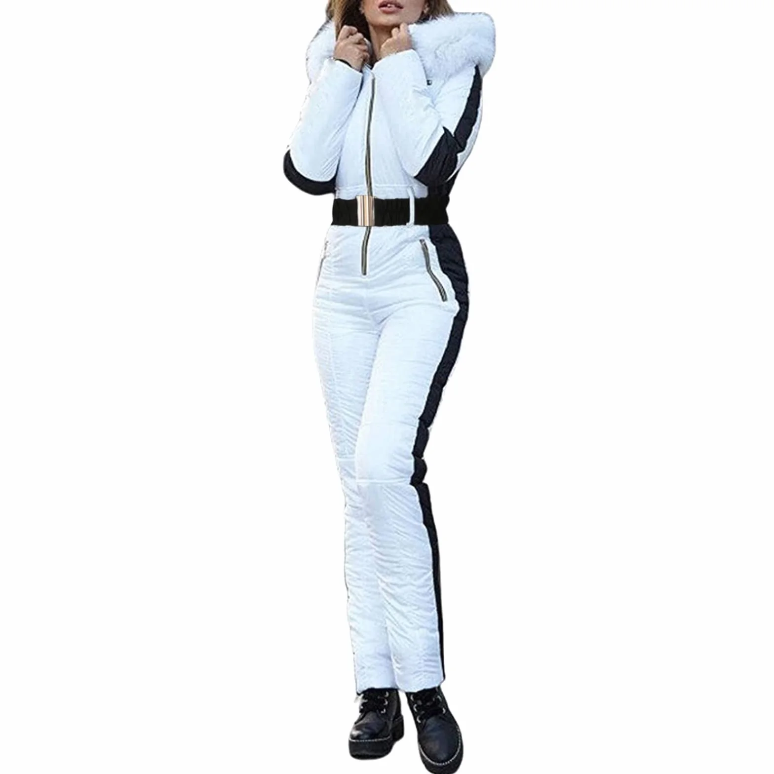 Parka de invierno para mujer, chaqueta deportiva para exteriores, con cuello desmontable, impermeable, transpirable para temporada fría