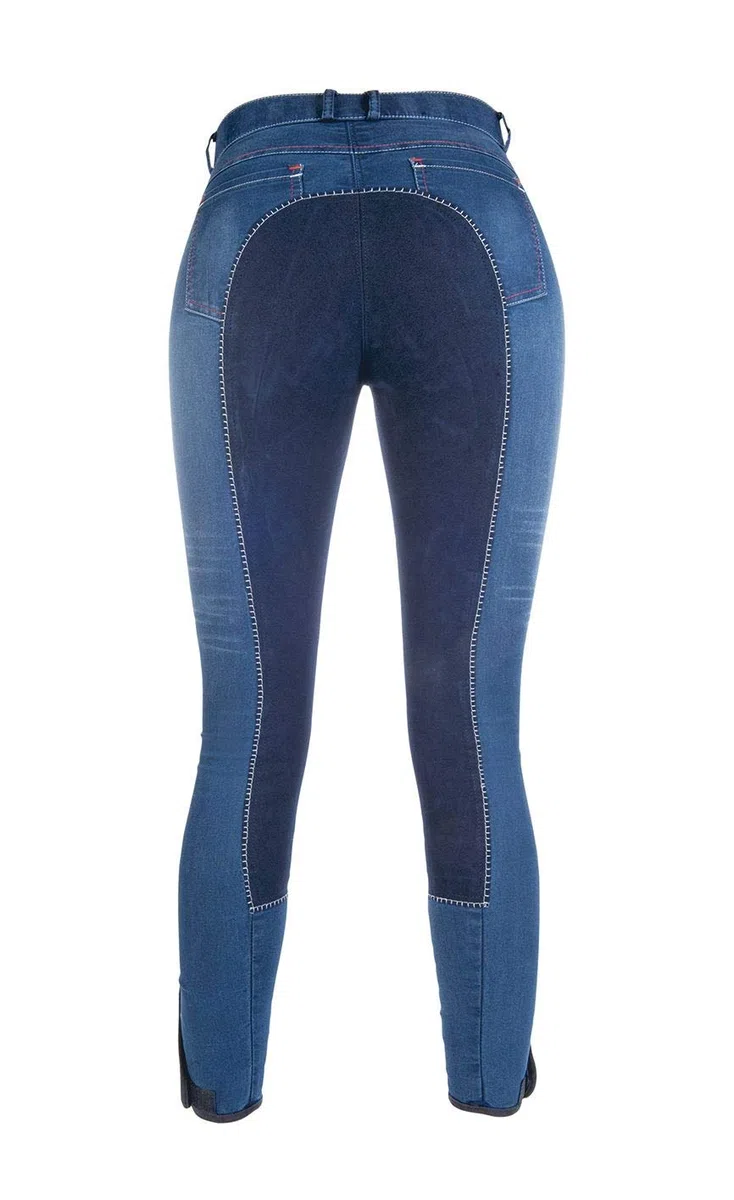 HKM - Summer Denim - Alos 3/4 Lace Trim, Hombre, Reithose -Summer Denim- mit 3/4 Alos Besatz