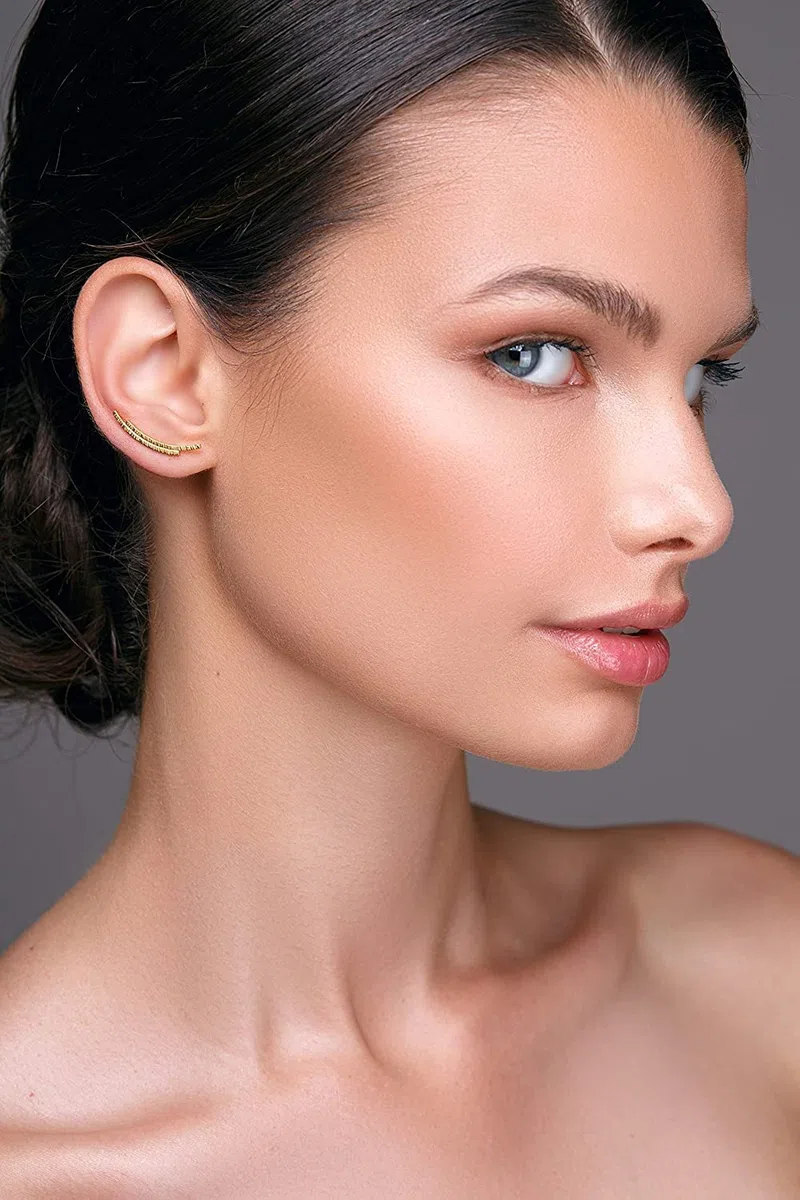 Pendientes Ear Climber Minimalistas, Plata de Ley 925, Alternativa Cómoda a Ear Cuff, Elegante Hipoalergénico - Hechos a mano por Emmanuela