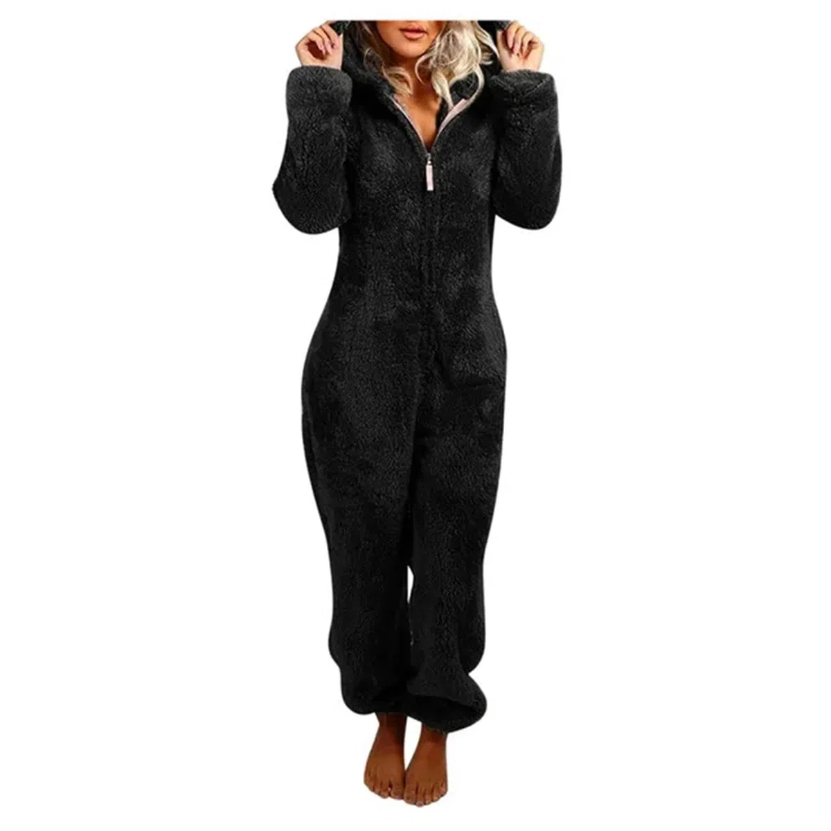 MdybF Mono Pijama Pajama Cálido De Invierno Mujeres Oneros Papas Encapuchadas Jumpsuos De Vellón