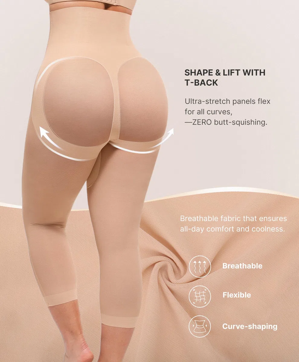 Shapewear para Mujer Capris Leggings para Mujer Control de Barriga Ropa Interior Cintura Alta Cuerpo Levantamiento de glúteos Bragas