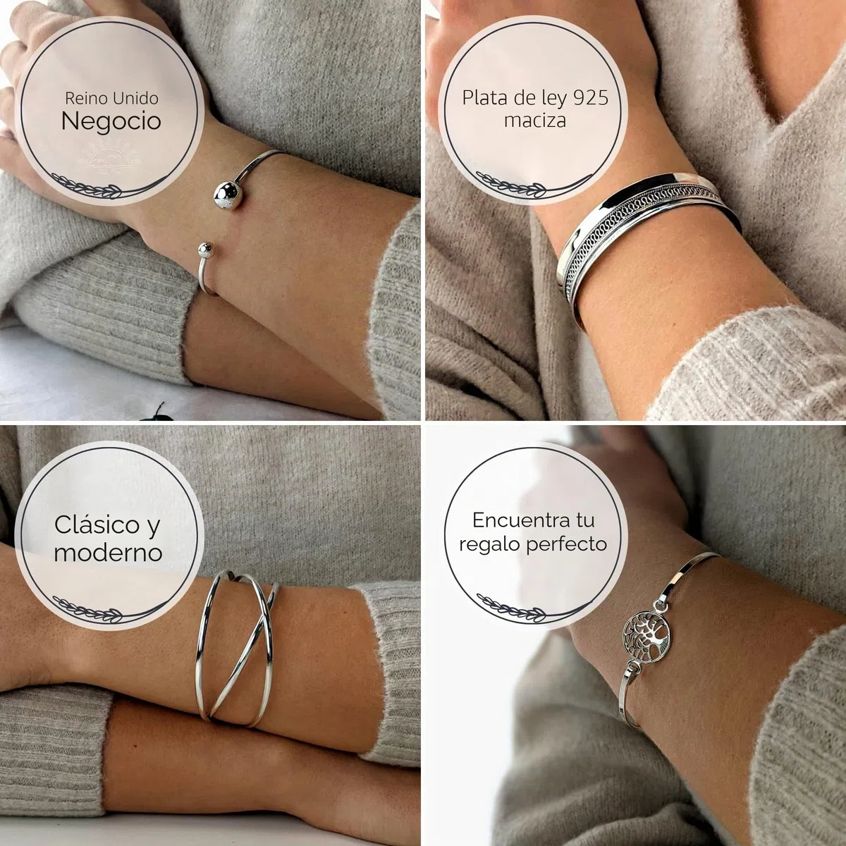 Silverly Brazalete Clásico de Plata de Ley con Cruz | Joyas Religiosas para Mujer | Pulsera Minimalista de Plata 925 para Mujer | Pulsera con Crucifijo Cristiano y Cierre de Presión