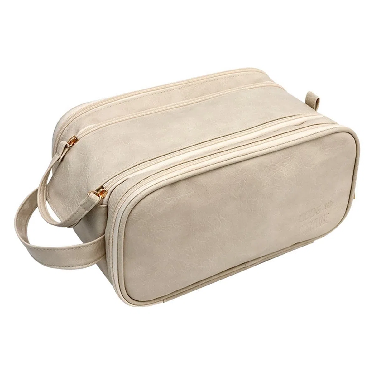 Bolsa de Maquillaje con Doble Cremallera, Gran Capacidad, portátil for Viajes Negocios, brocha, Bolsa Aseo, 1 Uds para Viajar(Black)