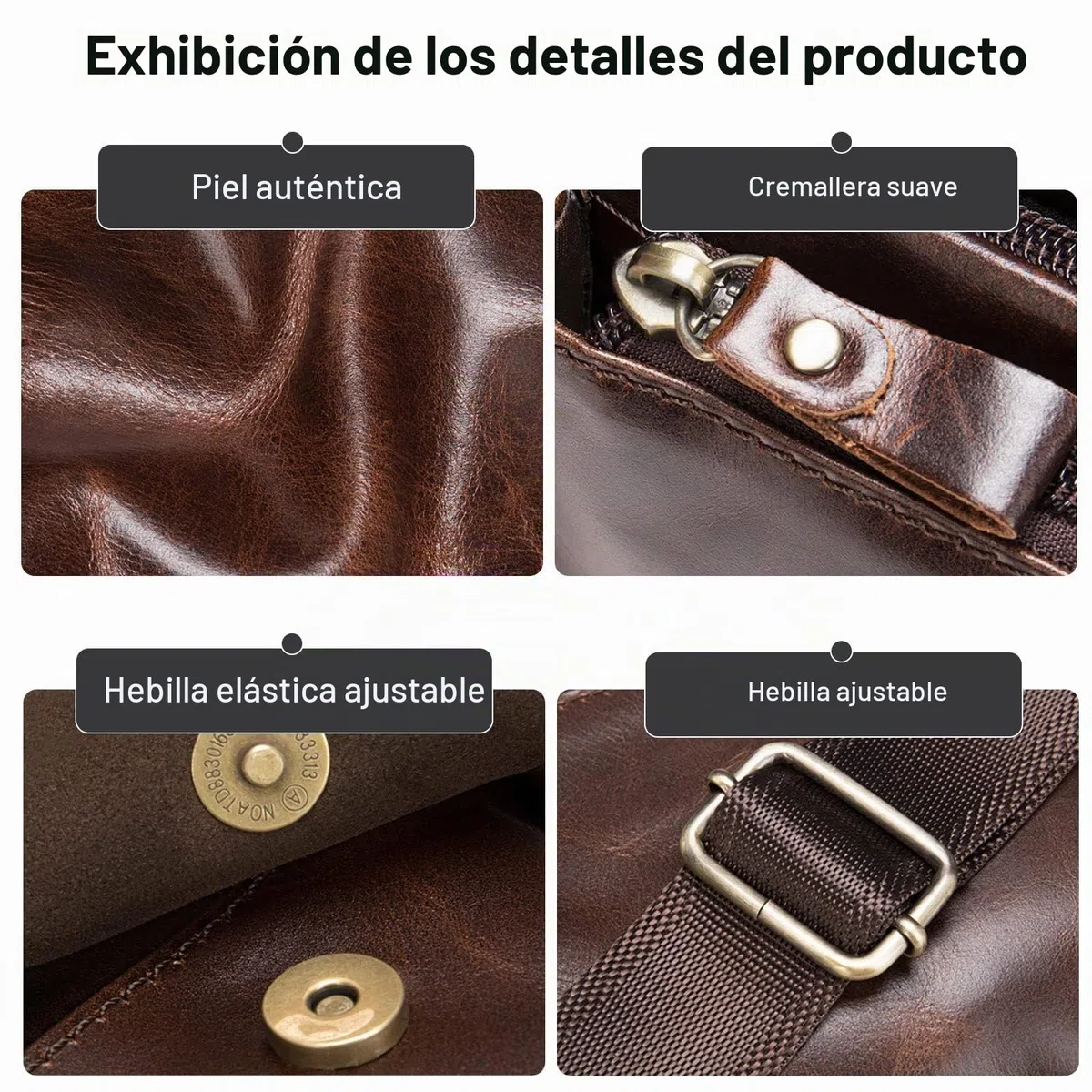FANDARE Retro Riñonera Hombre Bolso Hombro Bolsa de Pecho Cuero Bolsa Cruzada Bandolera Impermeable Bolsos Bandolera para Hombres Excursionismo Senderismo Escolar Viaje Crossbody BagMarrón B