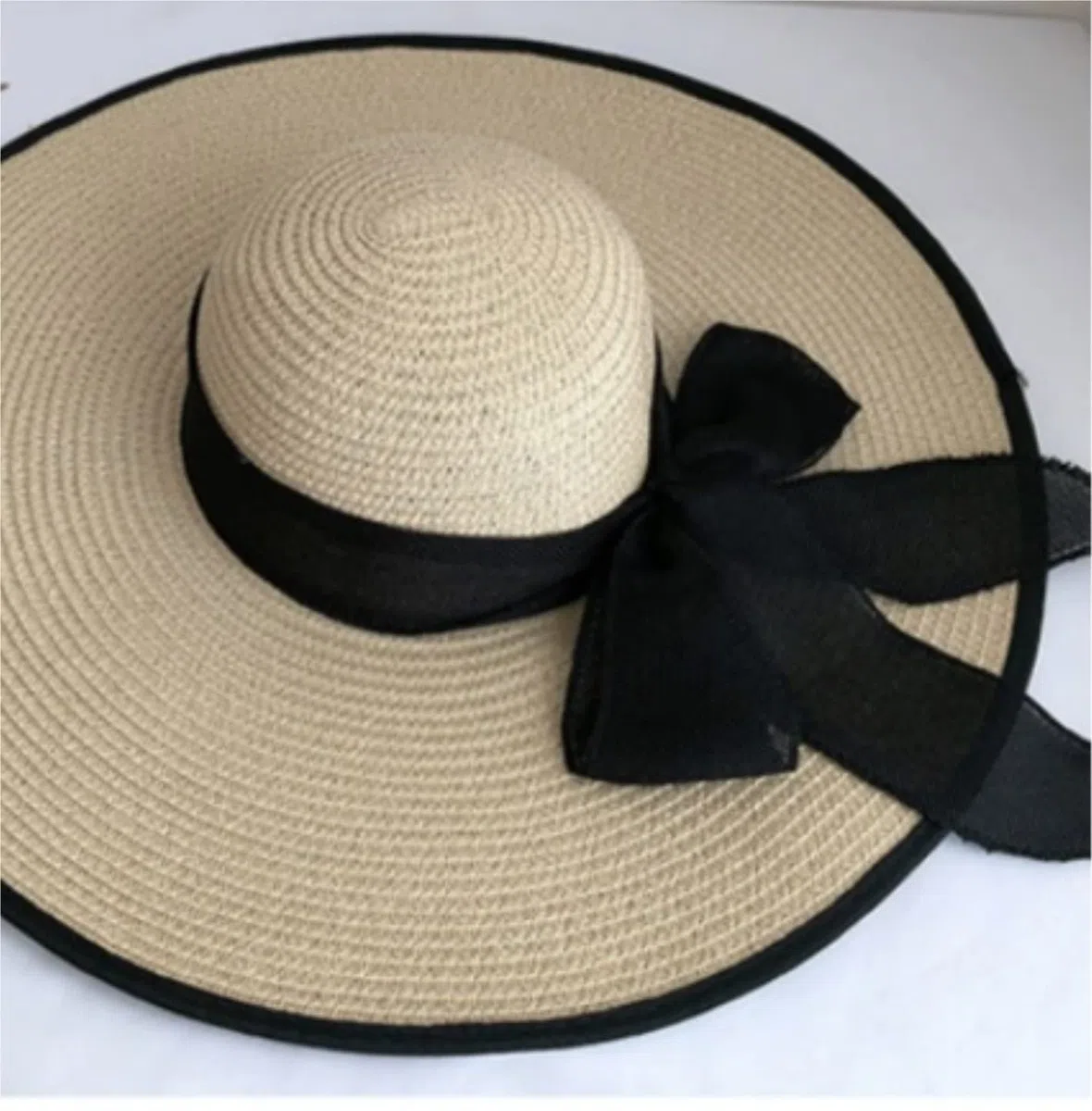 Sombrero de Playa Plegable, Sombrero De Paja Verano para Mujer, Playa ala Ancha Grande, Flexible para El Sol para Adultos Sombrero Playa Verano
