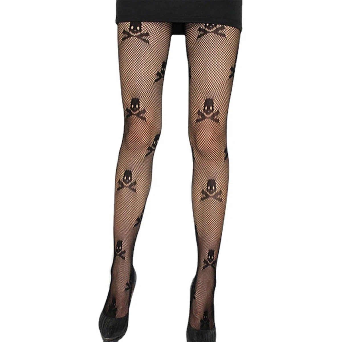 Medias de Mujer Sexy de Moda Pantimedias Medias de Red Huecas Sexy Medias elásticas Altas Impresas Medias de Mujer (Letra G Blanca) (Bowknot One Size) (F Black Thin A)