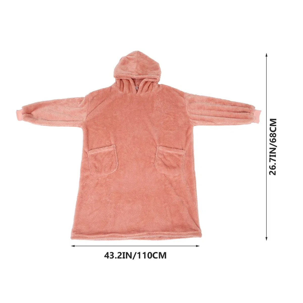 Homoyoyo Pijama de Invierno para Mujer Capucha Rosa, Material de Poliéster y Algodón Velour, Diseño Acogedor y Talla Única Bolsillos Frontales