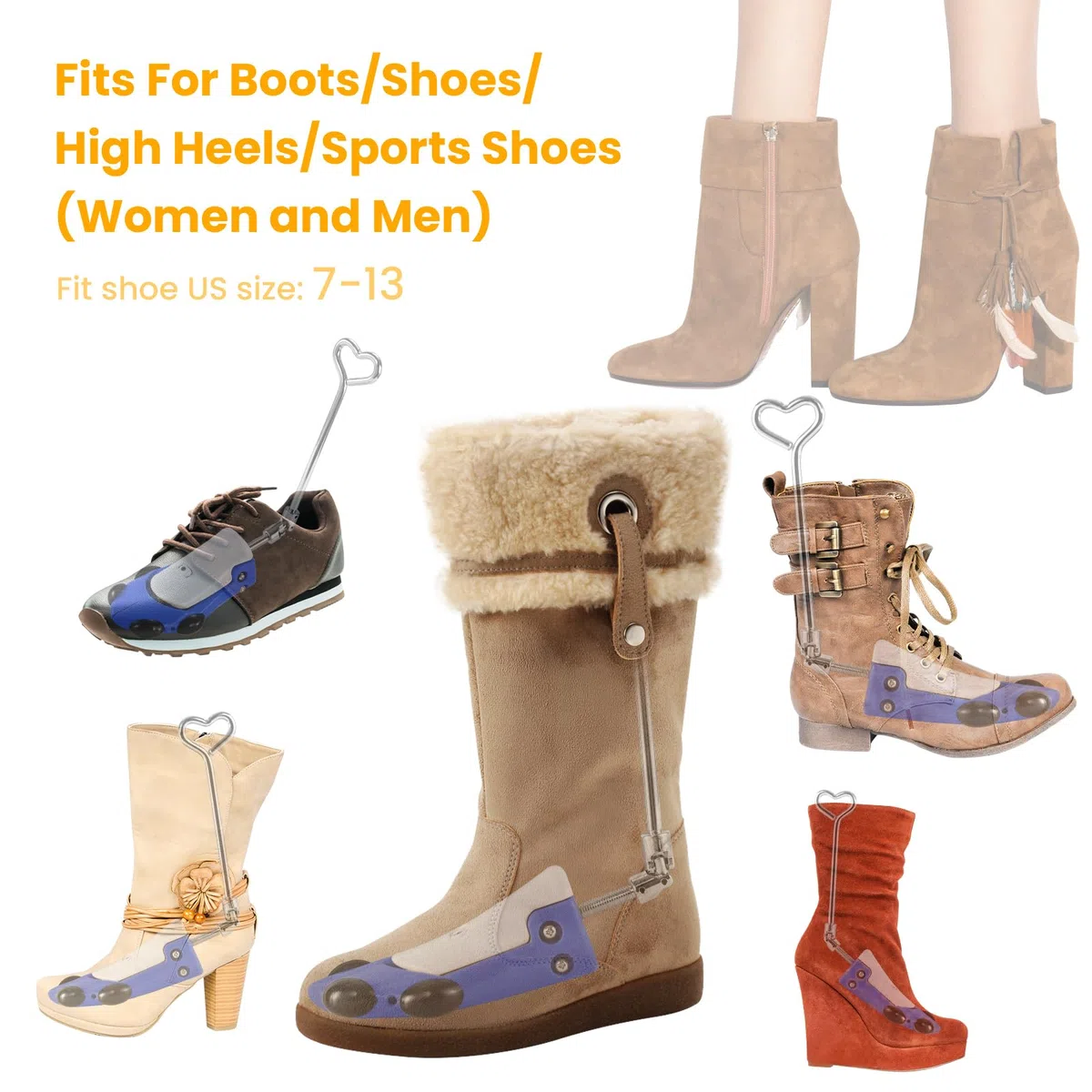 JDPARTS - Estirador de botas para mujeres y hombres, estirador de zapatos para botas ajustable de pies anchos, árboles de zapatos unisex para mujeres y hombres