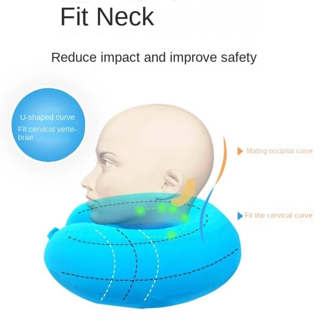 Almohada para El Cuello Almohada De Viaje Gel Frío Elastano para El Cuello En Forma U para Avión Soporte de Viaje de Cojín(Purple)