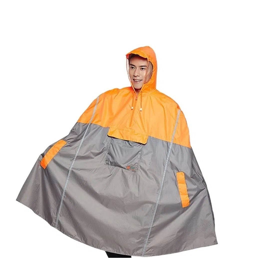Chubasquero Impermeables Chaqueta De Ciclismo para Hombres Mujeres Adultos Cubierta De Lluvia Pesca Escalada Impermeable Ponchos De Lluvia Impermeables(Oranje)