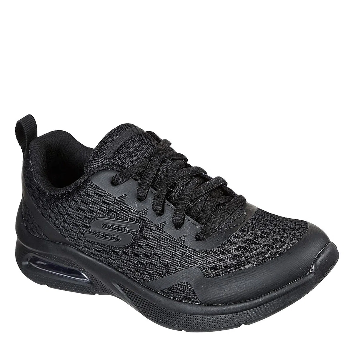 Skechers MICROSPEC MAX, Zapatillas para Niños, Black Textile & Trim, 37 EU