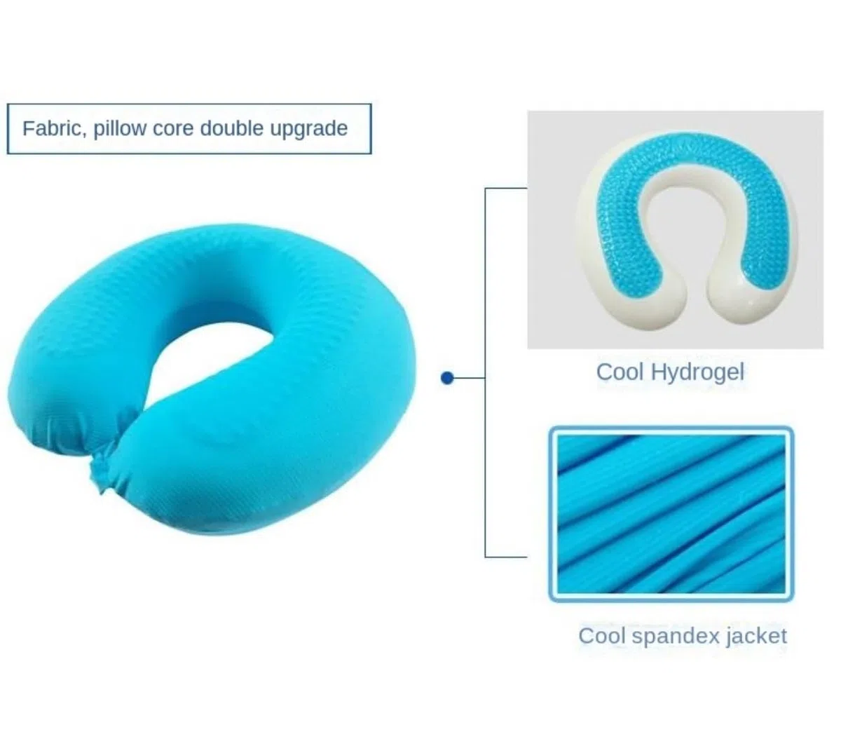 Almohada para El Cuello Almohada De Viaje Gel Frío Elastano para El Cuello En Forma U para Avión Soporte de Viaje de Cojín(Purple)