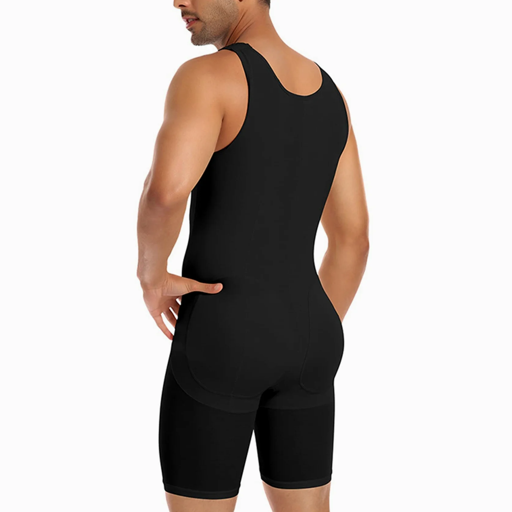 NLAVW Cuerpo de Hombre Shorts Shorts 4XL-6XL, Trainer de Cintura Body Pérdida de Peso Pérdida de Peso Control de la Barriga Completa Cuerpo Shaper,Negro,L