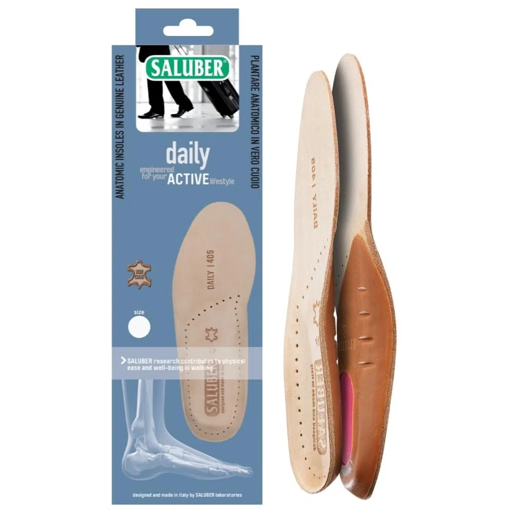 Plantillas Saluber Style Daily 405, ortopédicas, tecnología Poron+, membrana de carbón activo, elimina olores, plantillas de zapatos de acción transpirables, hombre y mujer, absorción de golpes (38)