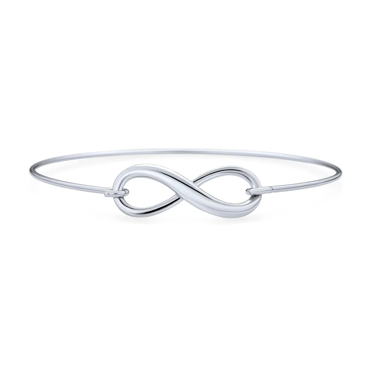 Bling Jewelry Delicado Minimalista Romántico Eterno Nudo De Amor Figura Ocho Infinito Pulsera Brazalete Para Mujer Adolescente Novia .925 Plata Esterlina