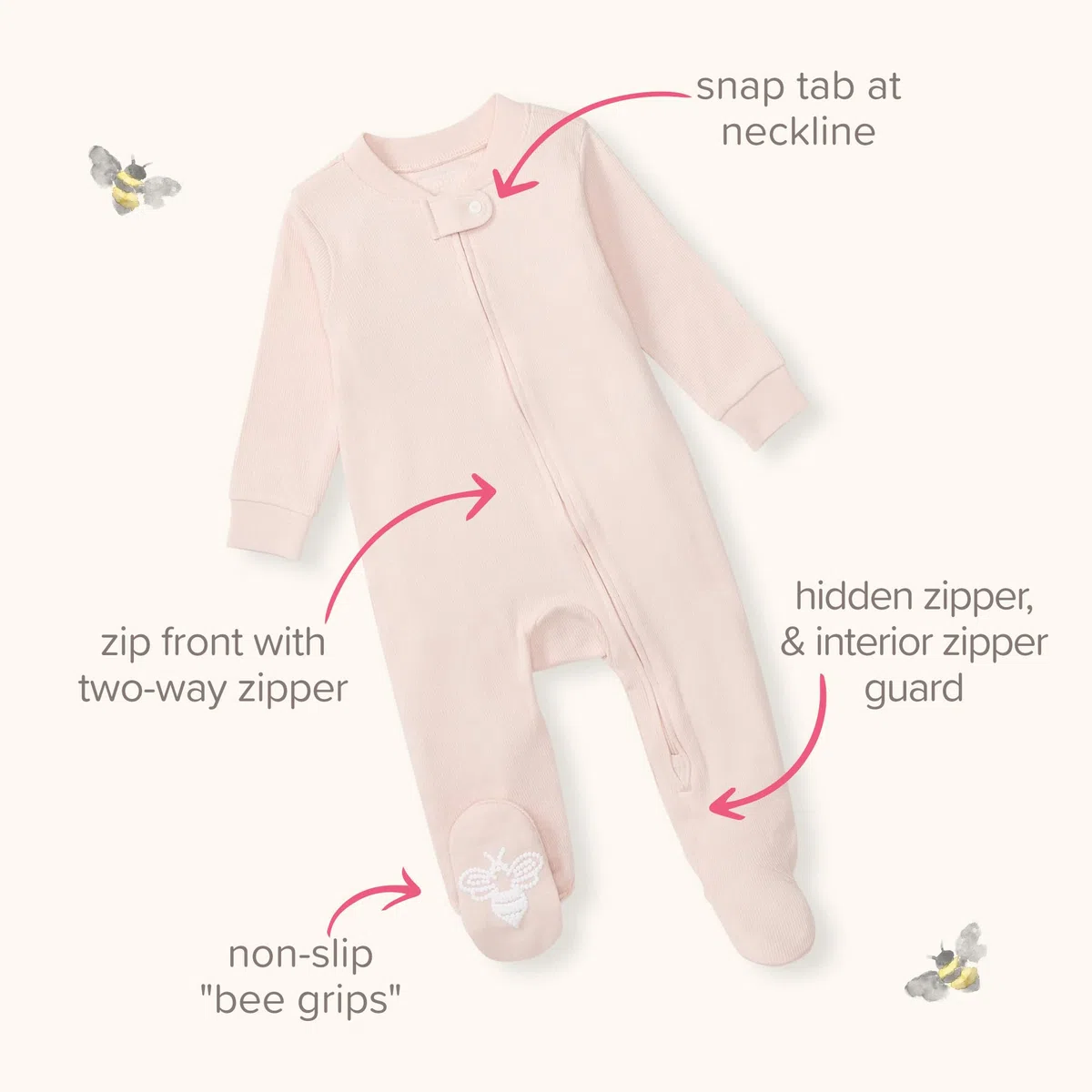 Burt's Bees Baby Sleep and Play Pajamas Mamelucos para bebés y niños pequeños Bebé-Niños (Pack de 1)