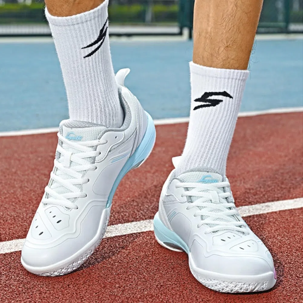 Zapatillas de bádminton Hombre Mujer Ligeras Transpirable Parte Superior Microfibra mediasuela EVA Placa Anti-torsión Suela Goma a Juego para Entrenamiento Diario