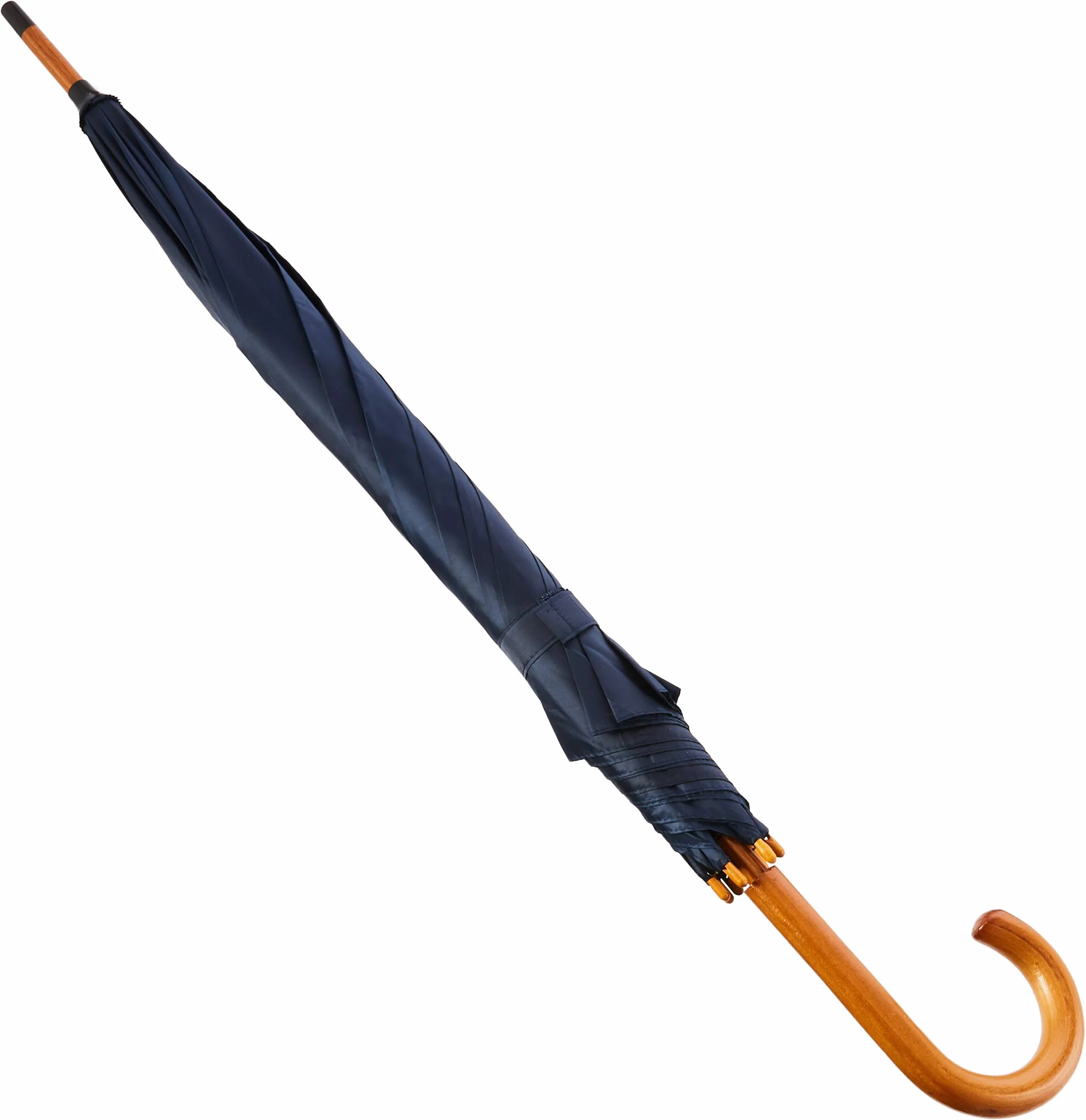 Falconetti Paraguas Largo – Apertura Automática – Resistente al Viento – Mango Curvo de Madera – 8 Varillas Fibra de Vidrio – Para Hombres y Mujeres – Paraguas Grande 102 cm Diámetro