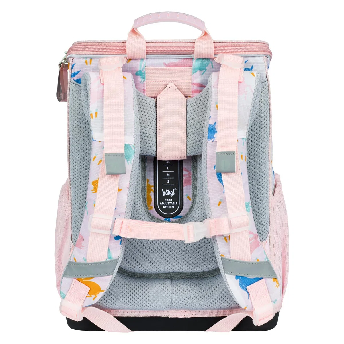 Baagl Mochila escolar para niños y niñas, 3 piezas, mochila escolar Zippy para 1ª clase, mochila escolar primaria con correa para el pecho, mochila escolar ergonómica, Bunny, Juego de mochila escolar