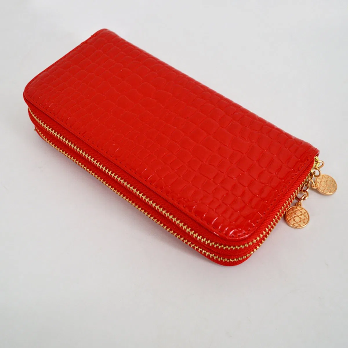 Aisi Cartera de piel de charol para mujer, organizador de tarjetas para teléfono, Rojo, Talla única, Cartera de mano
