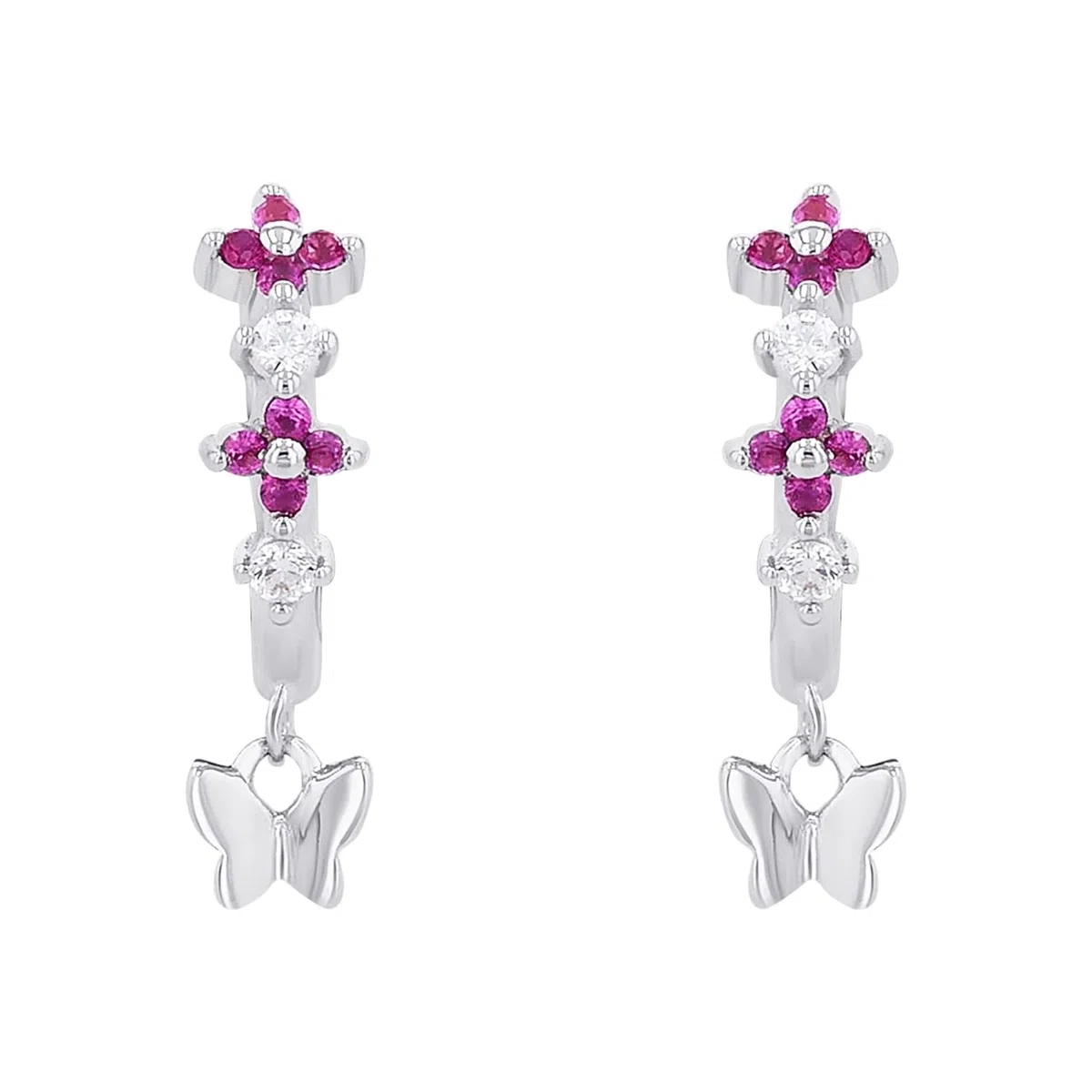 Prinzessin Lillifee Pendientes de aro en Plata de Ley 925 para niñas, con circonitas sintéticas, se entregan en caja regalo de joyería