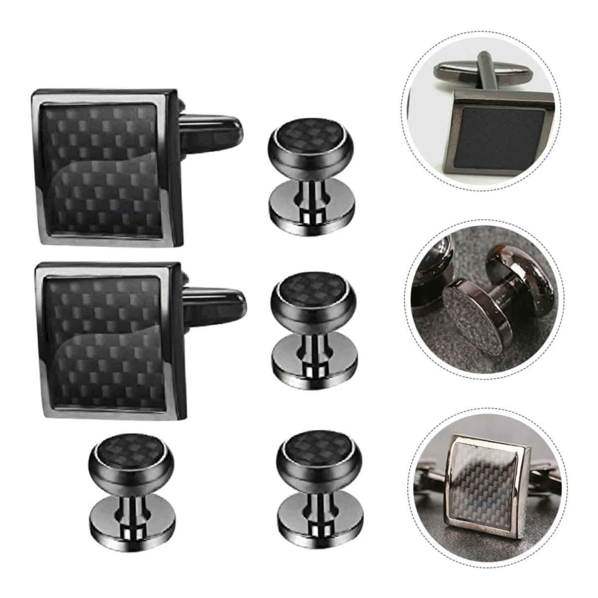 Homoyoyo 18piezas Conjunto De Gemelos y Tachuelas Para Camisas De Esmoquin Elegantes Para Hombres Accesorios De Tuxedo Para Ocasiones Formales y Cumpleaños