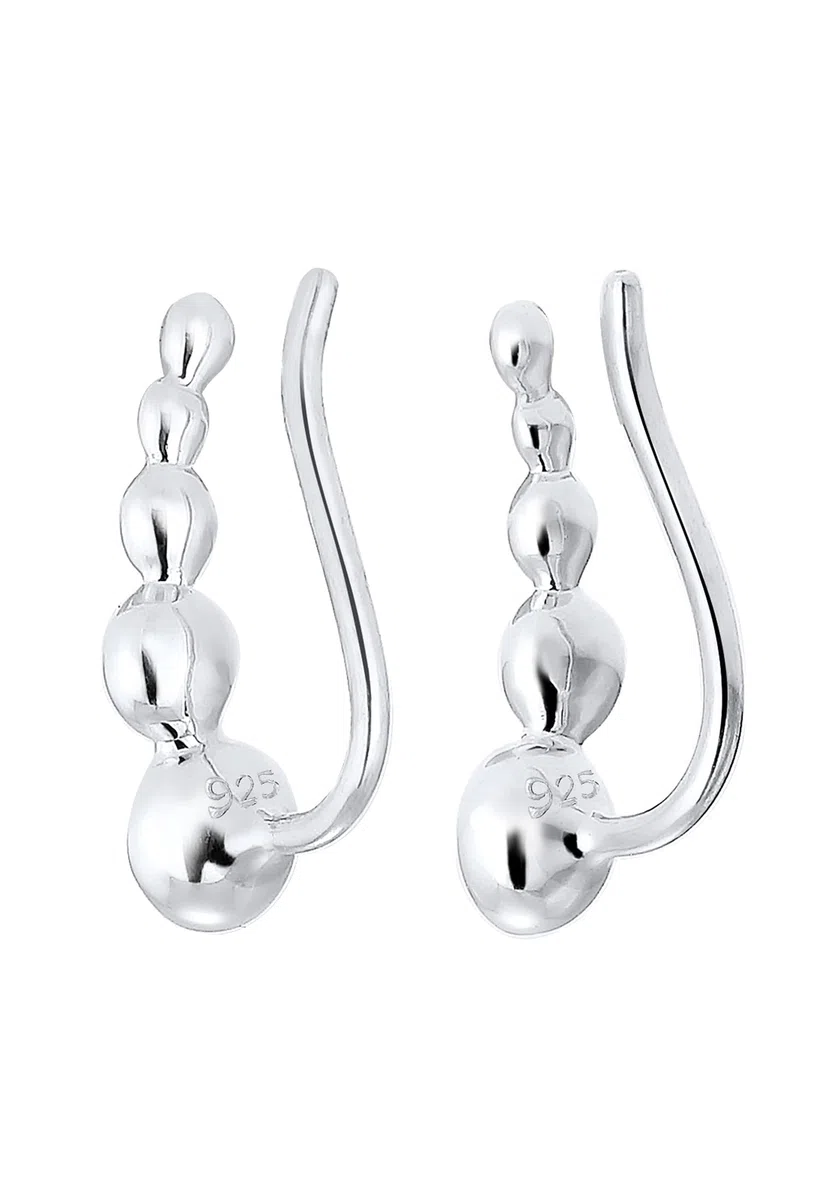 Elli Earrings Earclimber Circle Geo Crystals 925 Sterling Silver