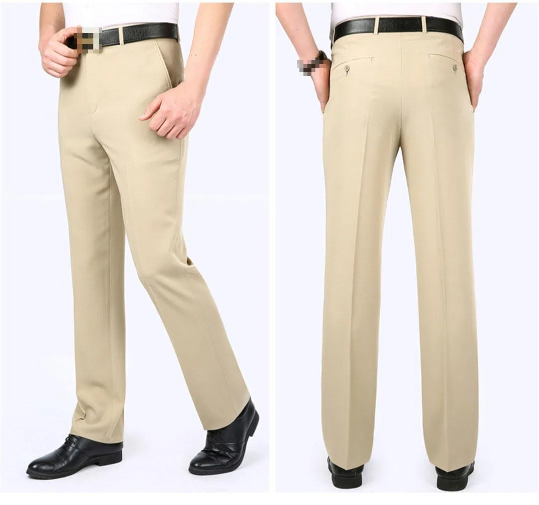 Vogrtcc Pantalones De Vestir Finos De Cintura Alta para Hombres Pantalones De Traje De Negocios Sueltos Rectos