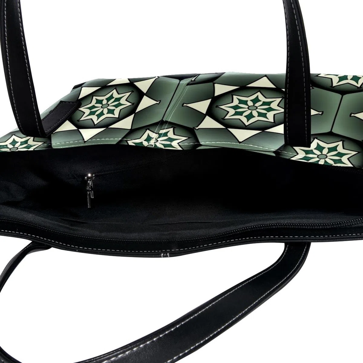 Bolso de mano de piel sintética con diseño de flores artísticas geométricas, Varios colores