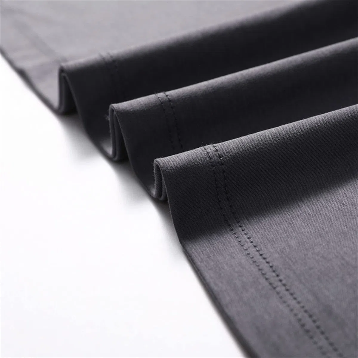 Moda cuello en V Color sólido algodón suave camiseta hombres manga larga Tops casual ropa para hombre, azul, XXL