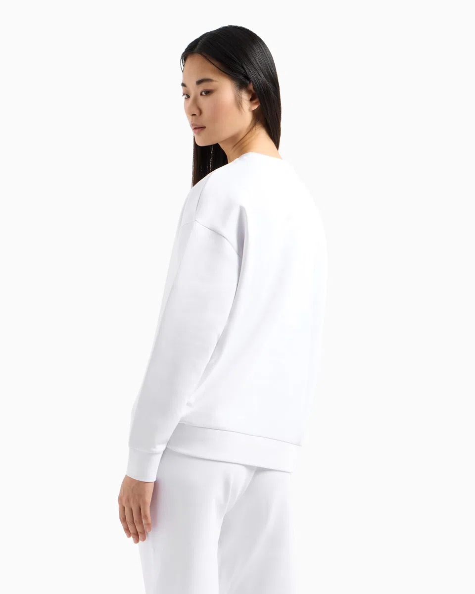 Armani Exchange Icon Project, Embroidered Logo, Crewneck Sudadera Mujer (Pack de 1)