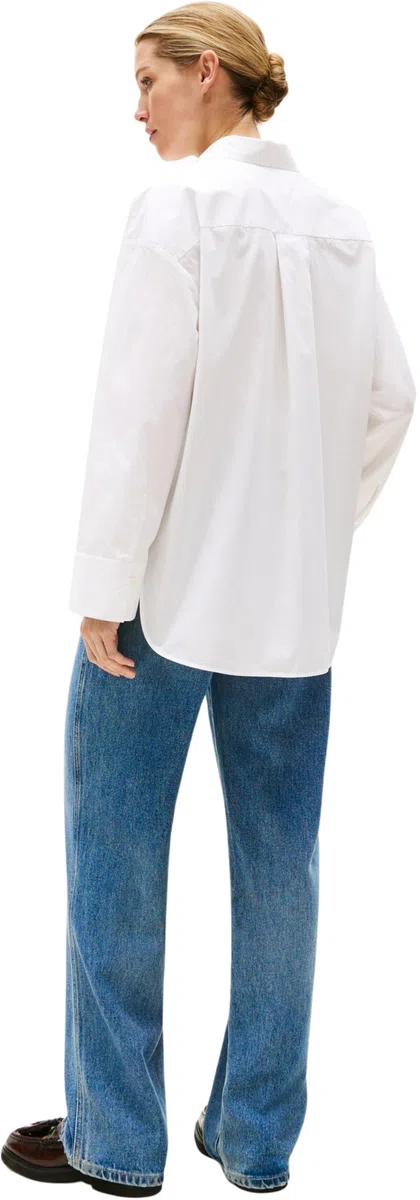 Tommy Hilfiger Camisa Mujer Poplin New Easy Oversized, Blanco (TH Optic White), 36