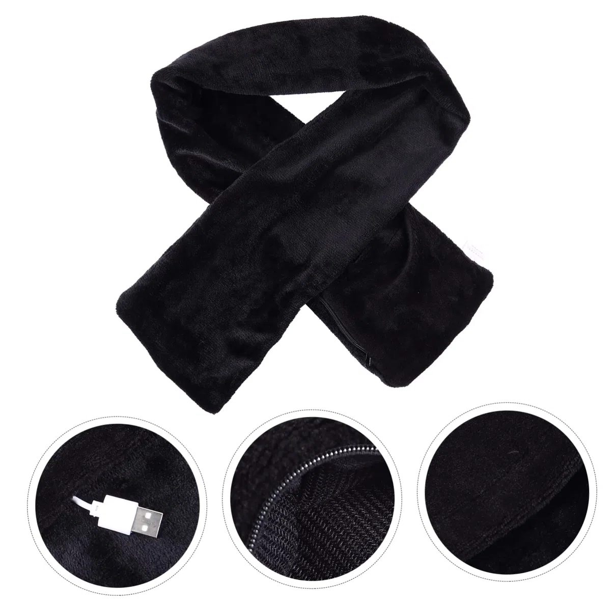 VALICLUD Bufanda Calefactable de Terciopelo Calentada Bufanda Cálida para Invierno Carga USB Cuello