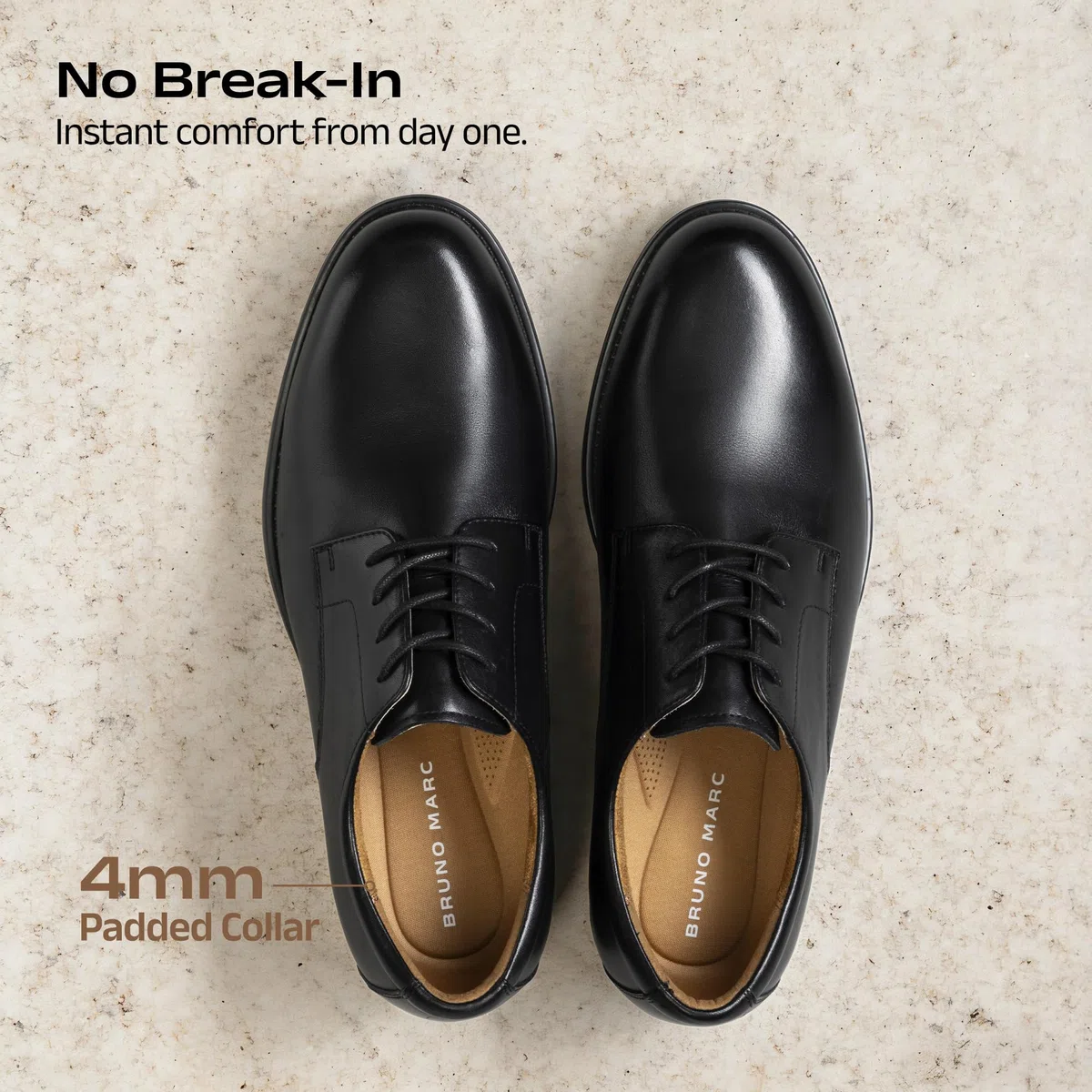 Bruno Marc Zapatos de vestir clásicos de cuero para hombre, cómodos, Oxfords para negocios, formales, con cordones