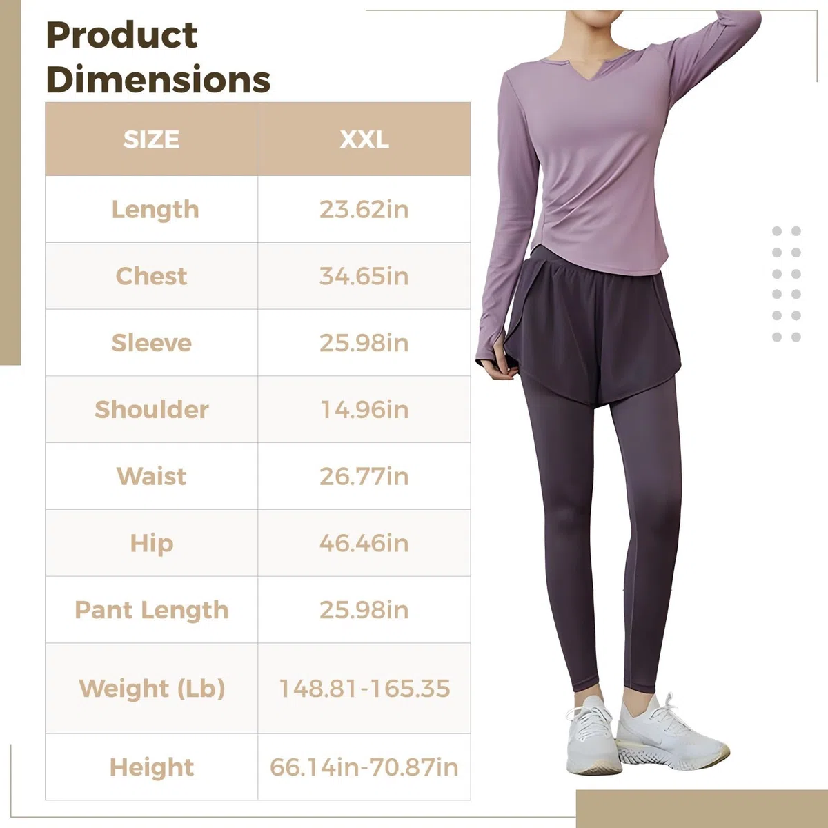 Activewear - Conjunto de 3 piezas para mujer, traje de yoga con tela transpirable y antibolitas, talla XXL para 135-150, cómodo y elegante