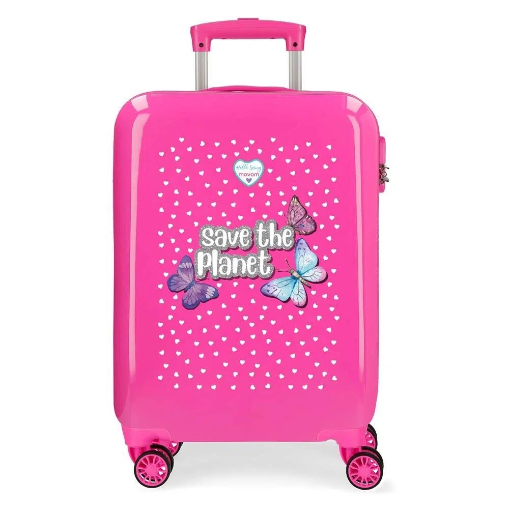 Movom Save The Planet Maleta de Cabina rígida, Rosa | 55cm