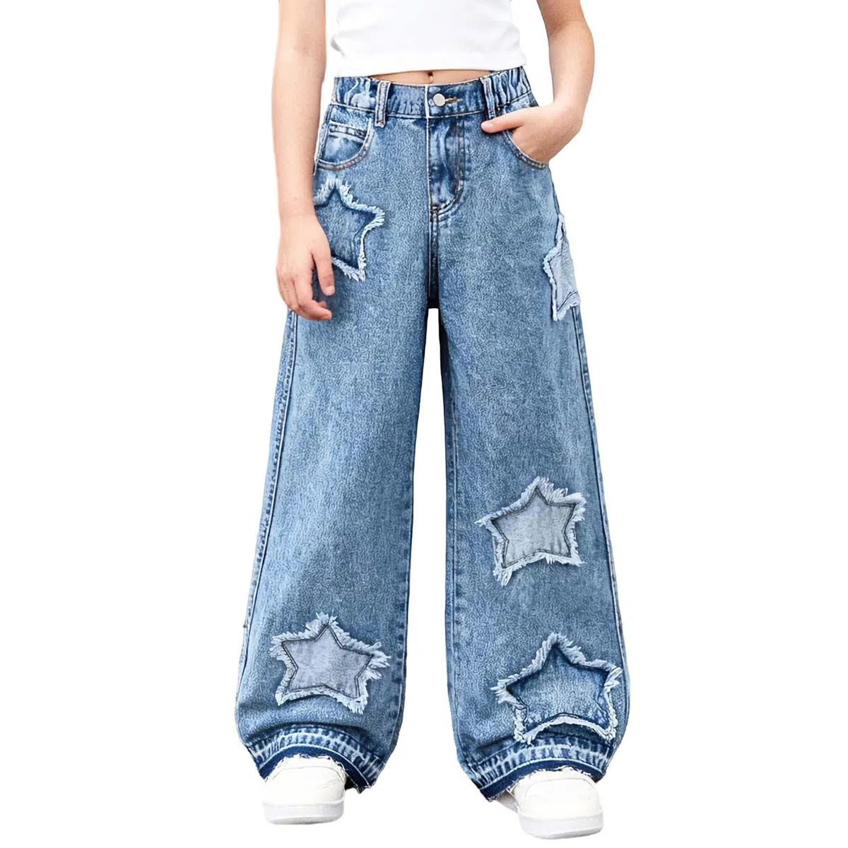 Vaqueros elásticos para niño Lavable y fácil cuidado Vaqueros de pierna recta Lavado clásico duradero Jeans estilo Y2K Apto para uso escolar Corte amplio sin apretar Calidez y transpirabilidad