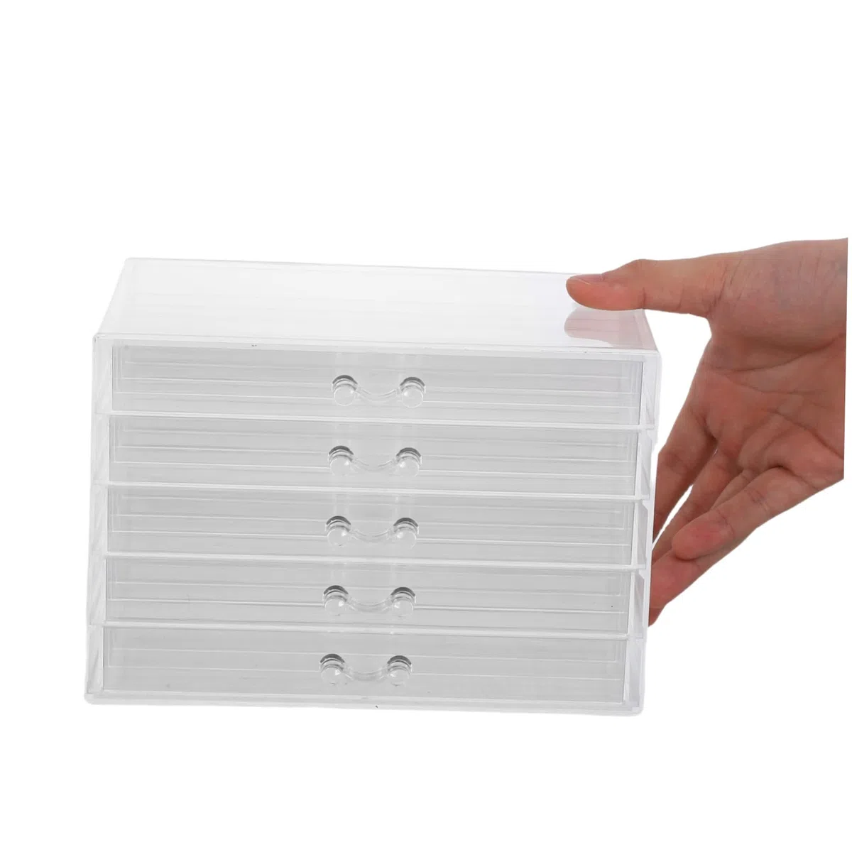 VALICLUD Organizador de Collares y Diseño Antienredos 5 Cajones Transparentes de Plástico Gran Capacidad Caja Joyero para Mujer y Niña para Collares y Cadenas