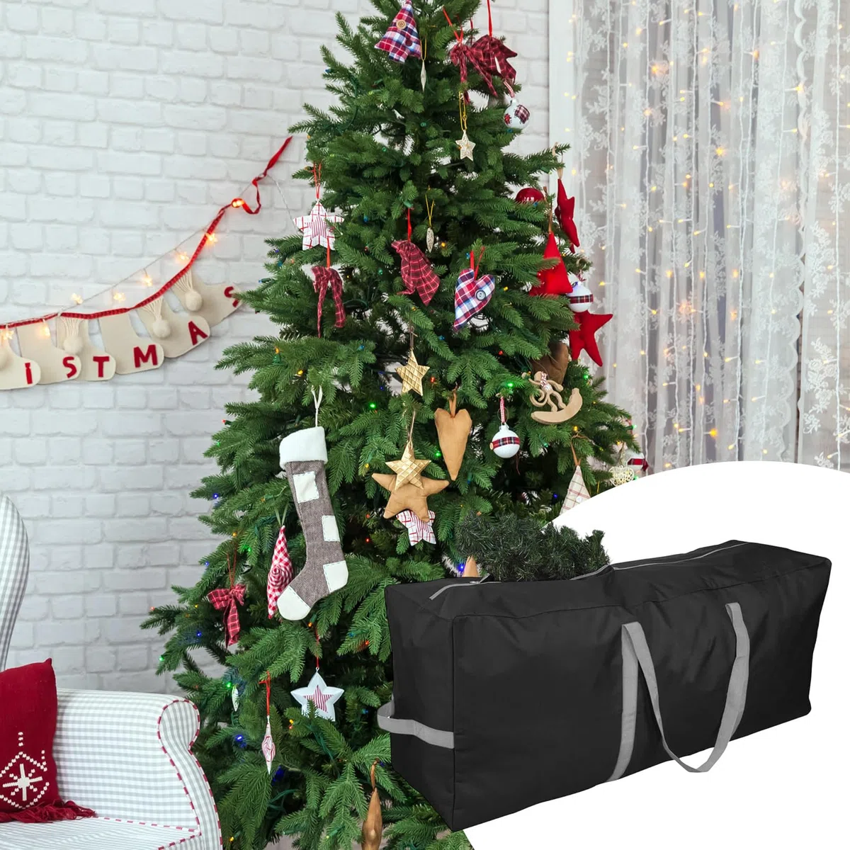 Bolsa De Almacenamiento Para Árbol De Navidad Contenedor De Almacenamiento | Organizador De Vacaciones Para El Hogar Para Dormitorio Apartamento Sala De Estar Camping Lavandería Garaje
