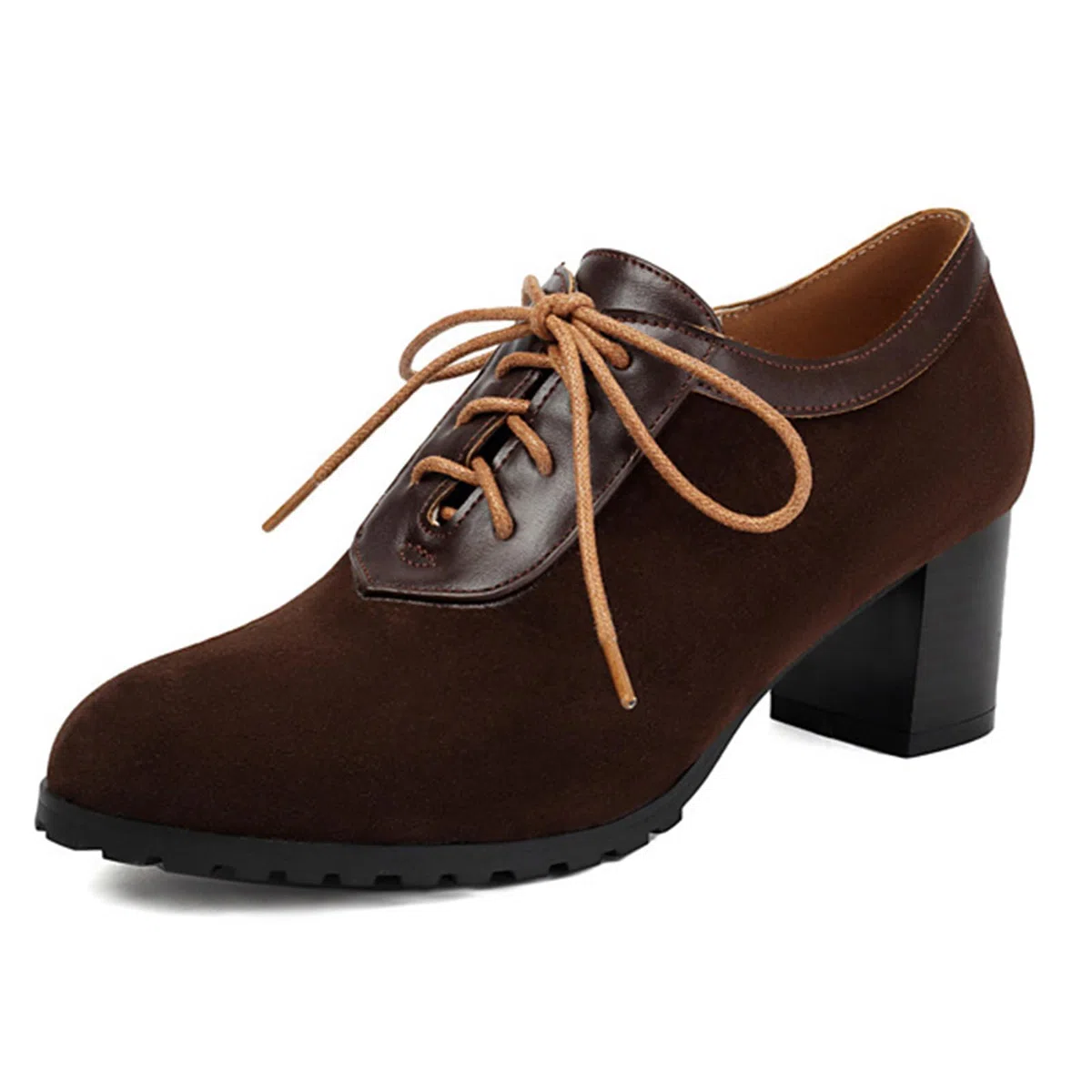 Zapatos Oxford Mujer Punta Redonda con Cordones