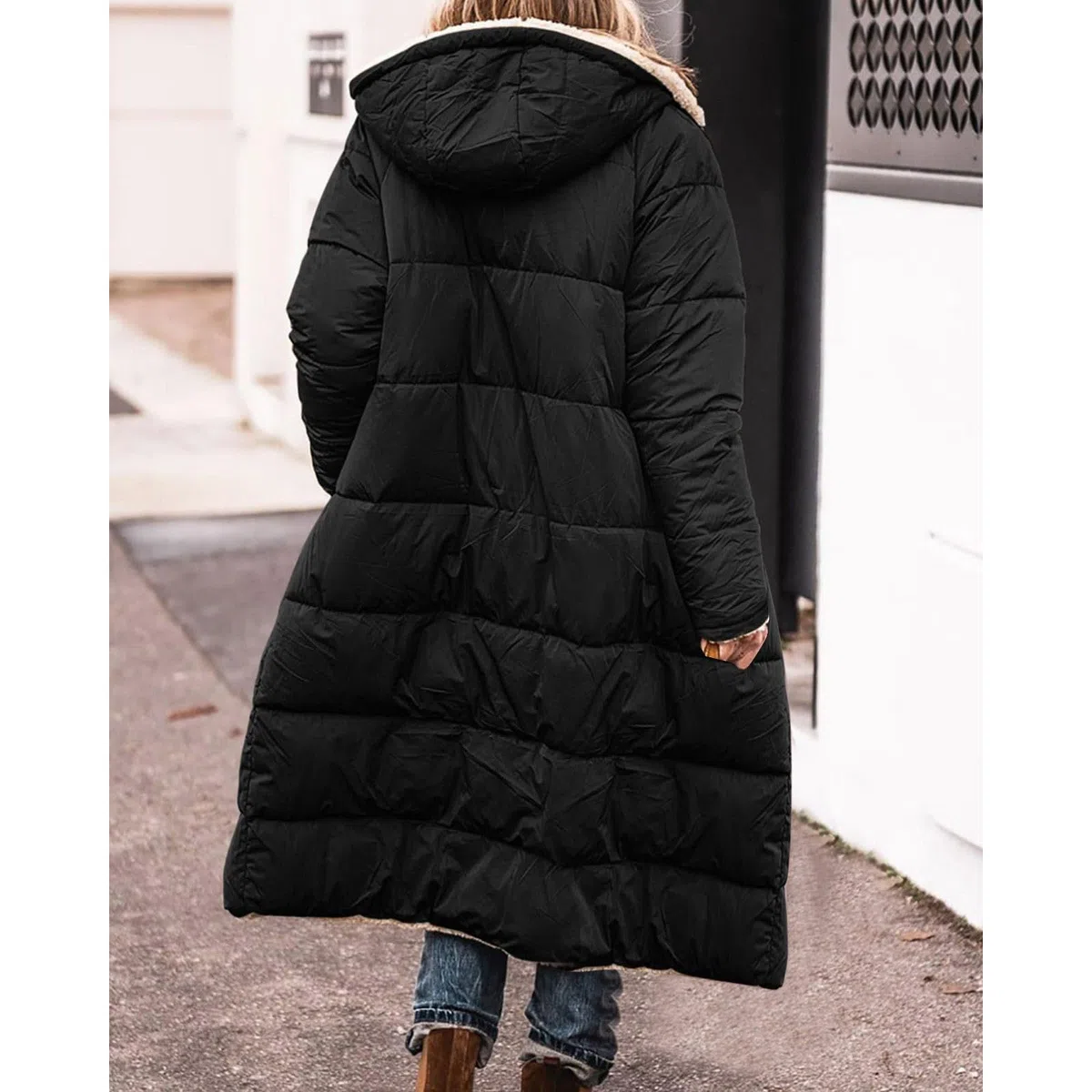 Chaqueta de plumón con capucha de manga larga de doble abrigo de invierno cálido de para mujer Abrigo Mujer Plumas Ligera Chaqueta Mujer