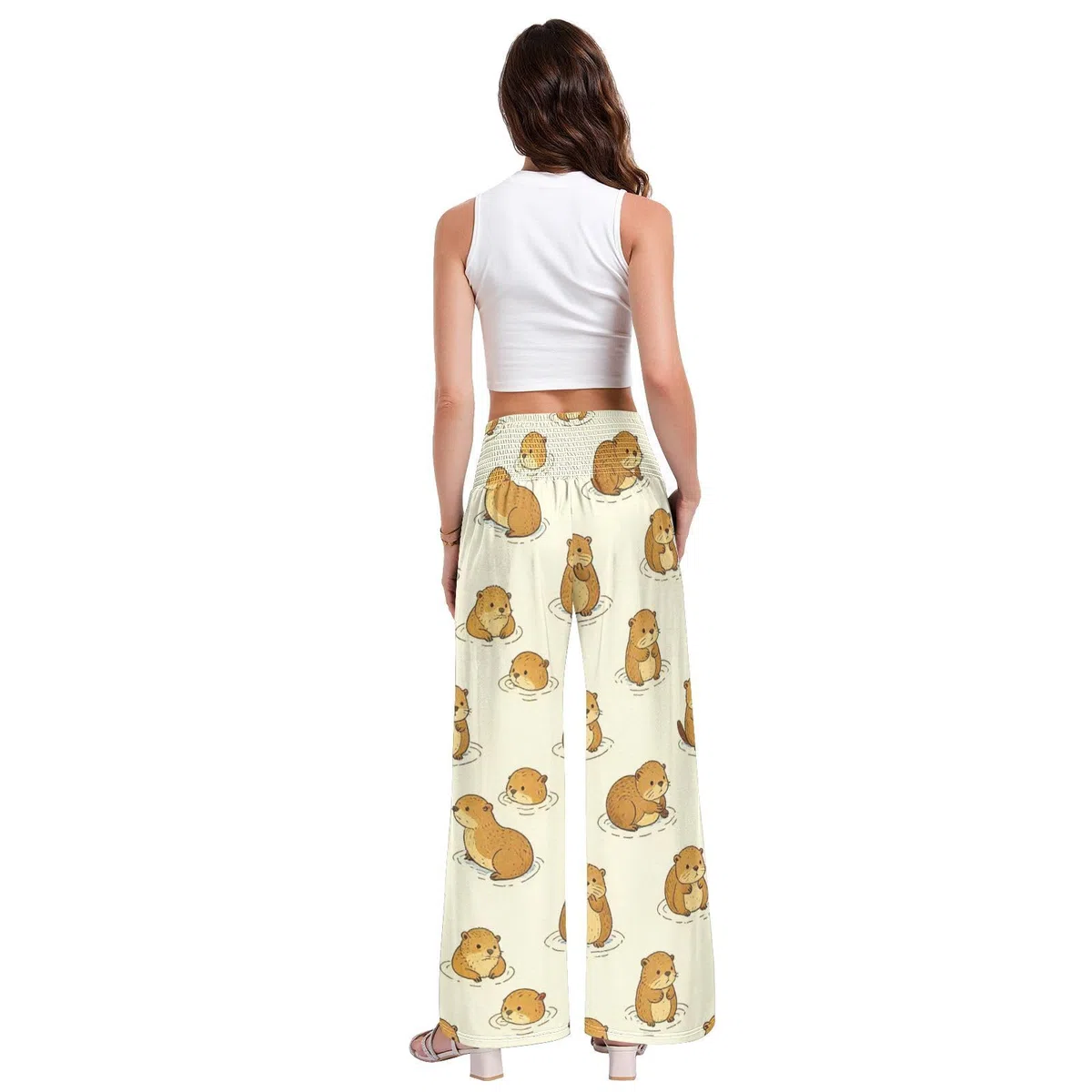 Otter Ray - Pantalones largos casuales para mujer, ligeros, elásticos, ropa de descanso