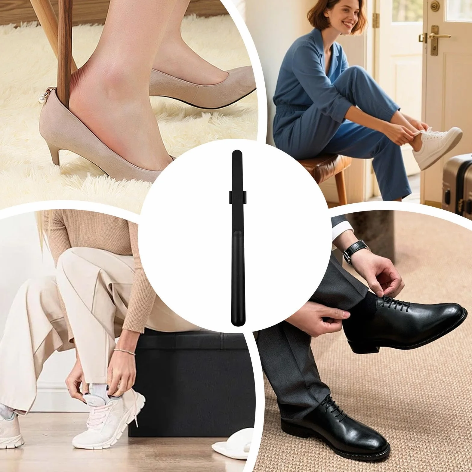 Genérico Cuchara de Zapato 55 cm Ayuda Ergonómica de Botas y Tacones | Bastón Calzador con Mango Largo para embarazadas, discapacitados, ancianos, niños, diario en casa, hotel, viajes, exterior
