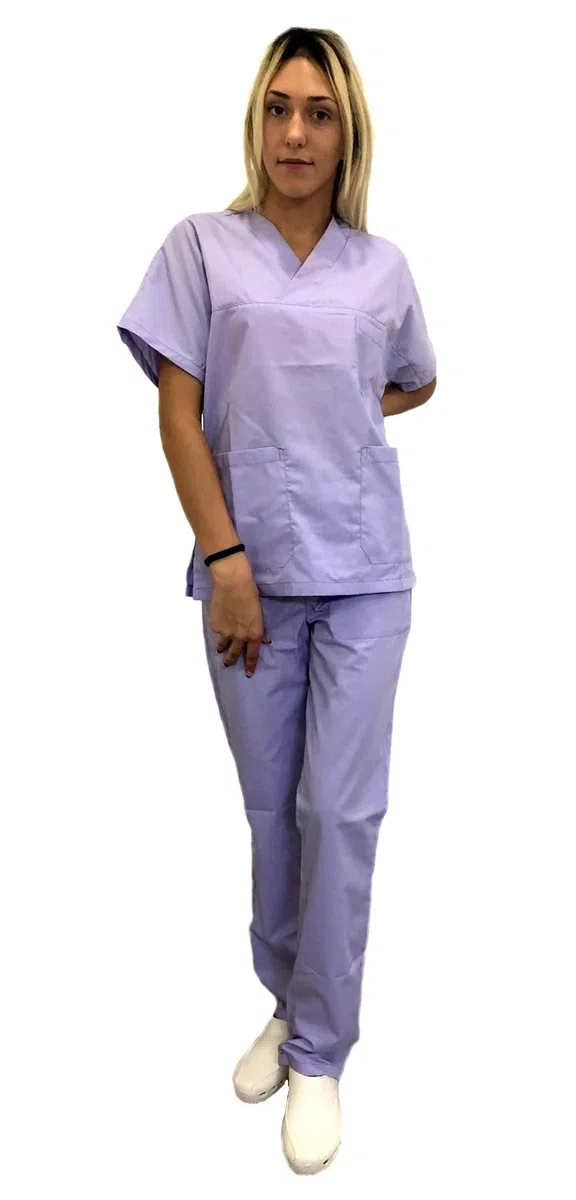 Tecno Hospital - Chaqueta hospitalaria - Ideal para Operadores Sanitarios, estéticas, enfermeras, médicos, para personal de laboratorio, etc - Casaca con escote en V - Unisex Glicine 6XL