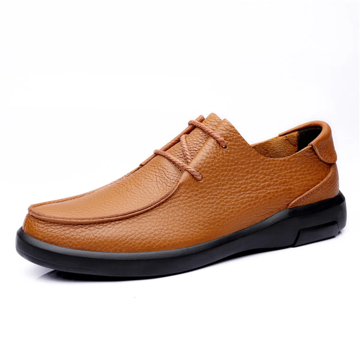 Zapatos de vestir para hombre, mocasines de piel auténtica, cómodos, informales, de negocios, zapatos planos, Brown, 39 1/3 EU