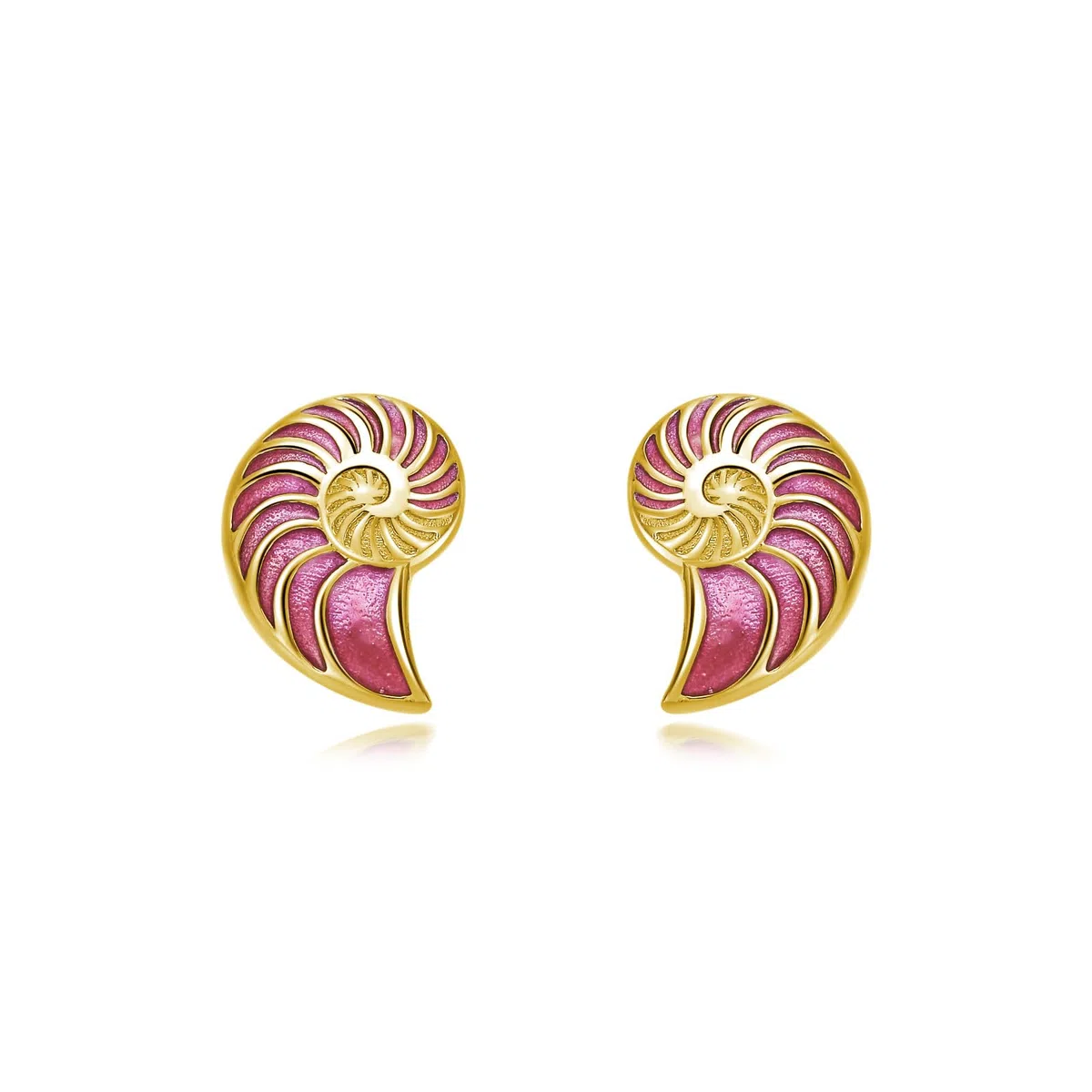 Pendientes de concha 925 Stlingsilb concha de oreja en forma de nautilus joyas para mujeres